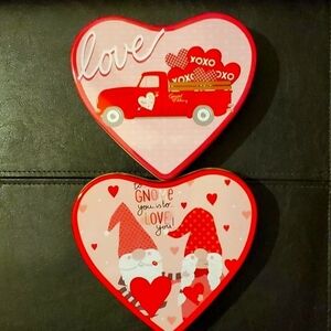 Valentine's Day Themed Heart Shaped Tin Containers- set of 2